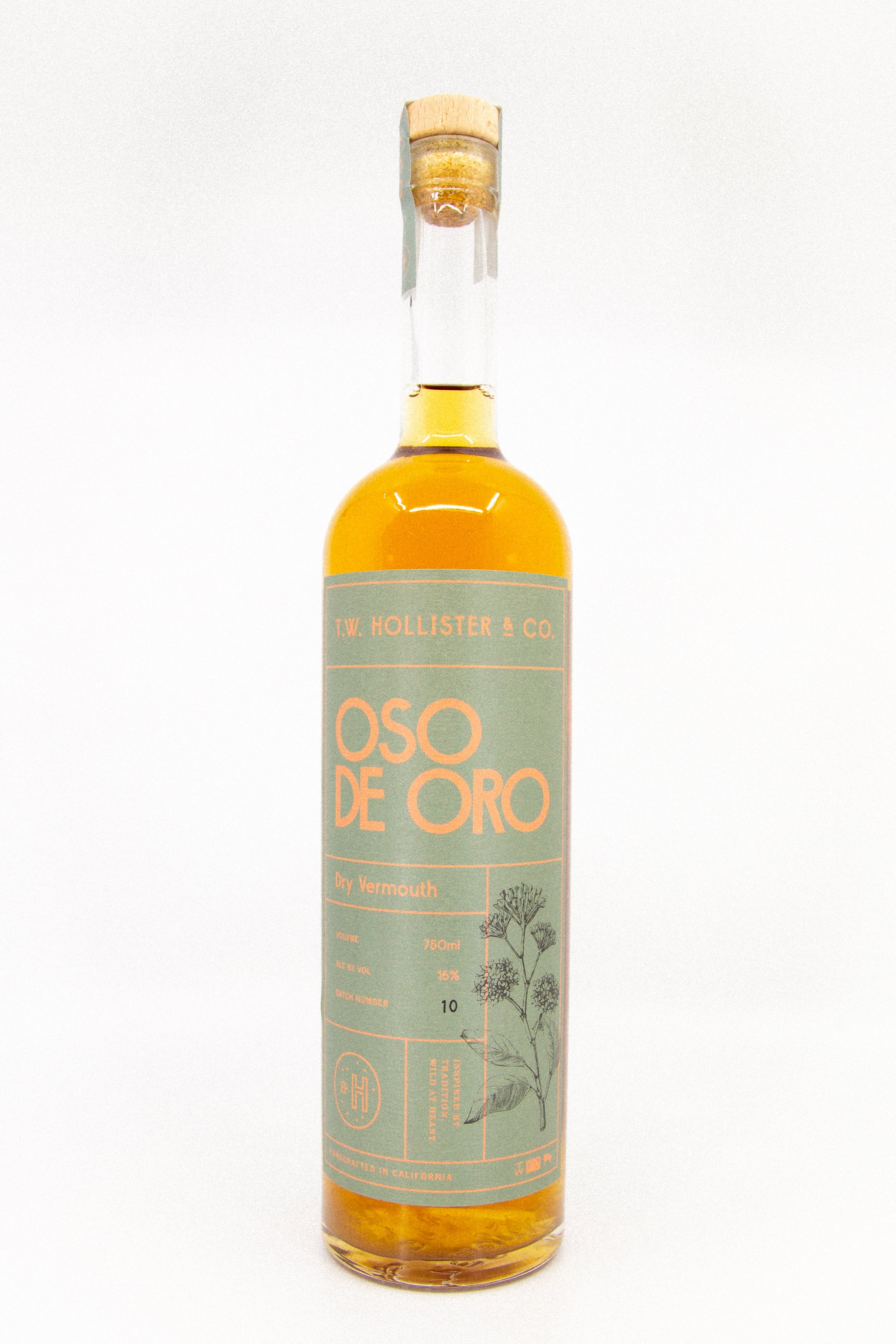 T.W. Hollister - 'Oso de oro - Dry Vermouth' - Santa Barbara