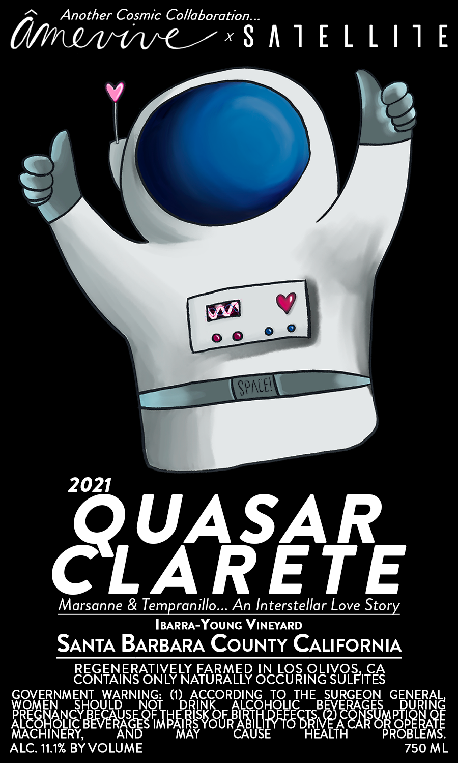 Âmevive x Satellite - 'Quasar Clarete' - Marsanne & Gamay - Ibarra-Young Vineyard, Santa Barbara County, CA - 2022